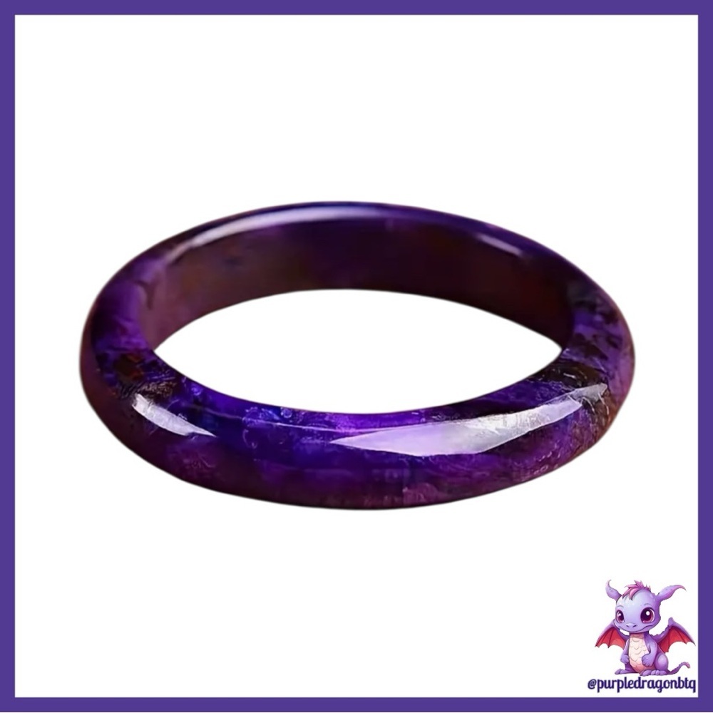 Purple Dragon Natural Stone Bangle Bracelet